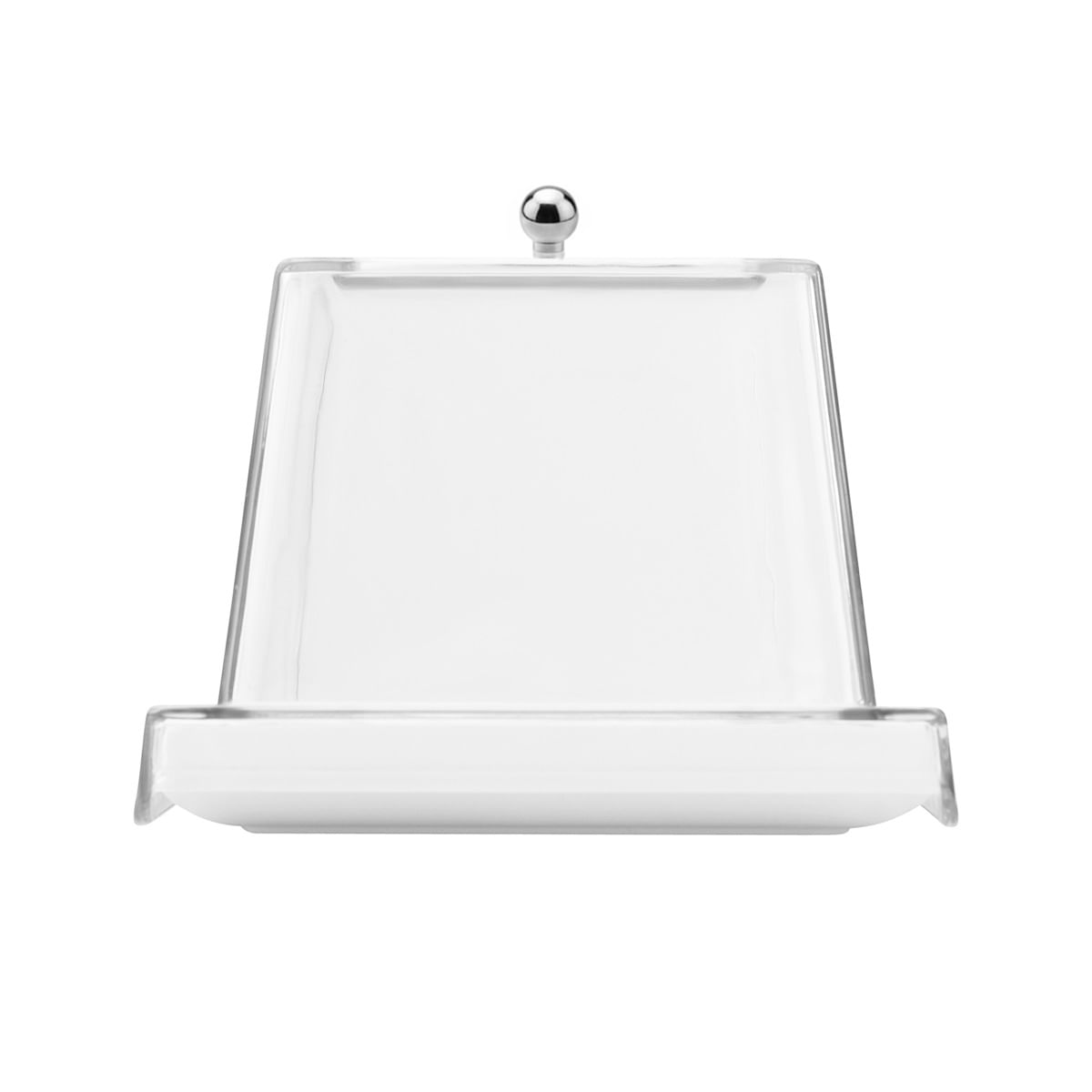 Bandeja Servir Retangular Com Tampa 15x30 Branca em Policarbonato - Imagem 4