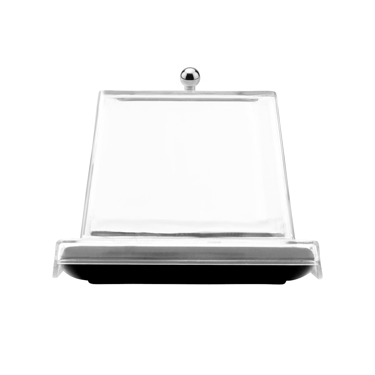 Bandeja Servir Retangular Com Tampa 15x30 Preta em Policarbonato - Imagem 4