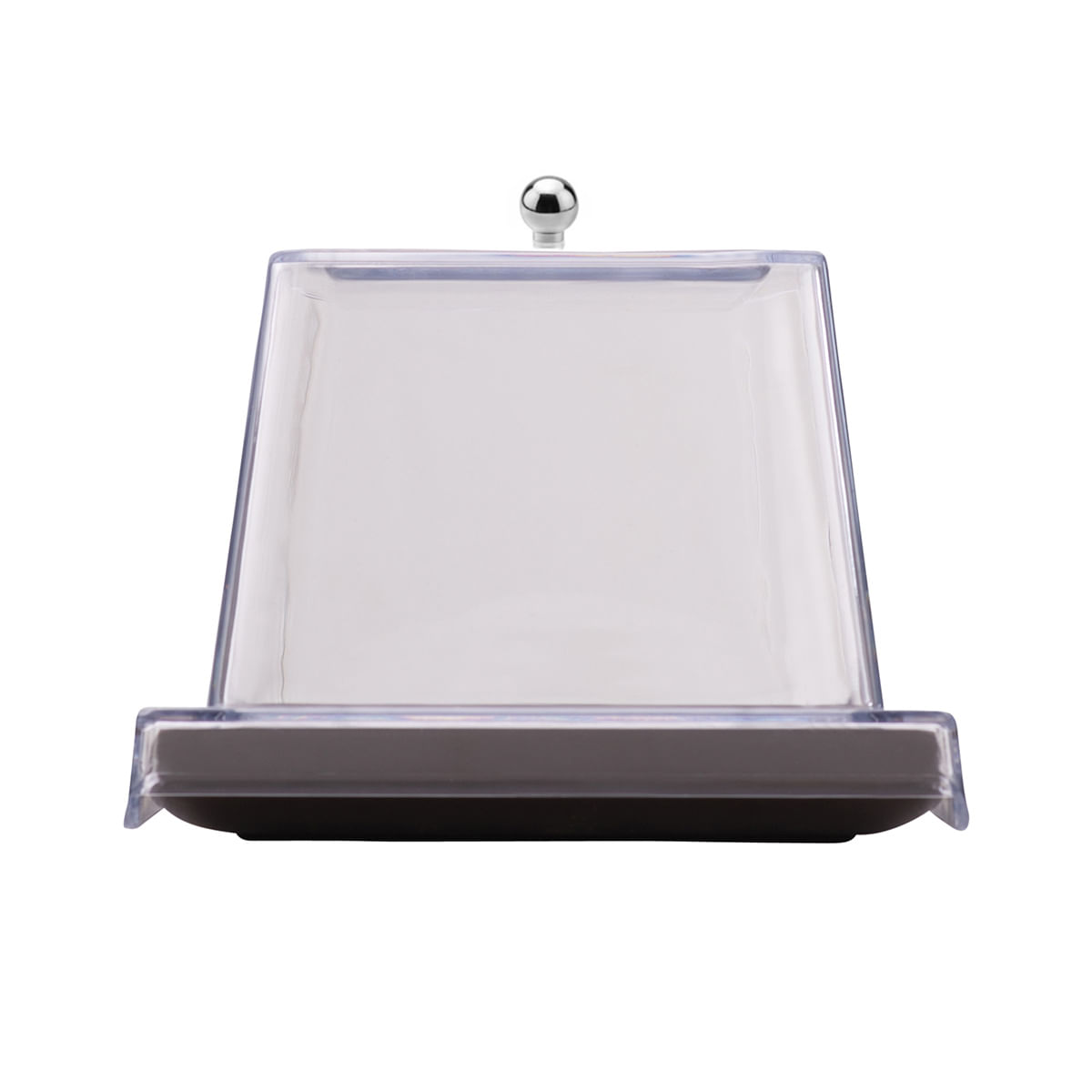 Bandeja Servir Retangular Com Tampa 15x30 Marrom em Policarbonato - Imagem 4