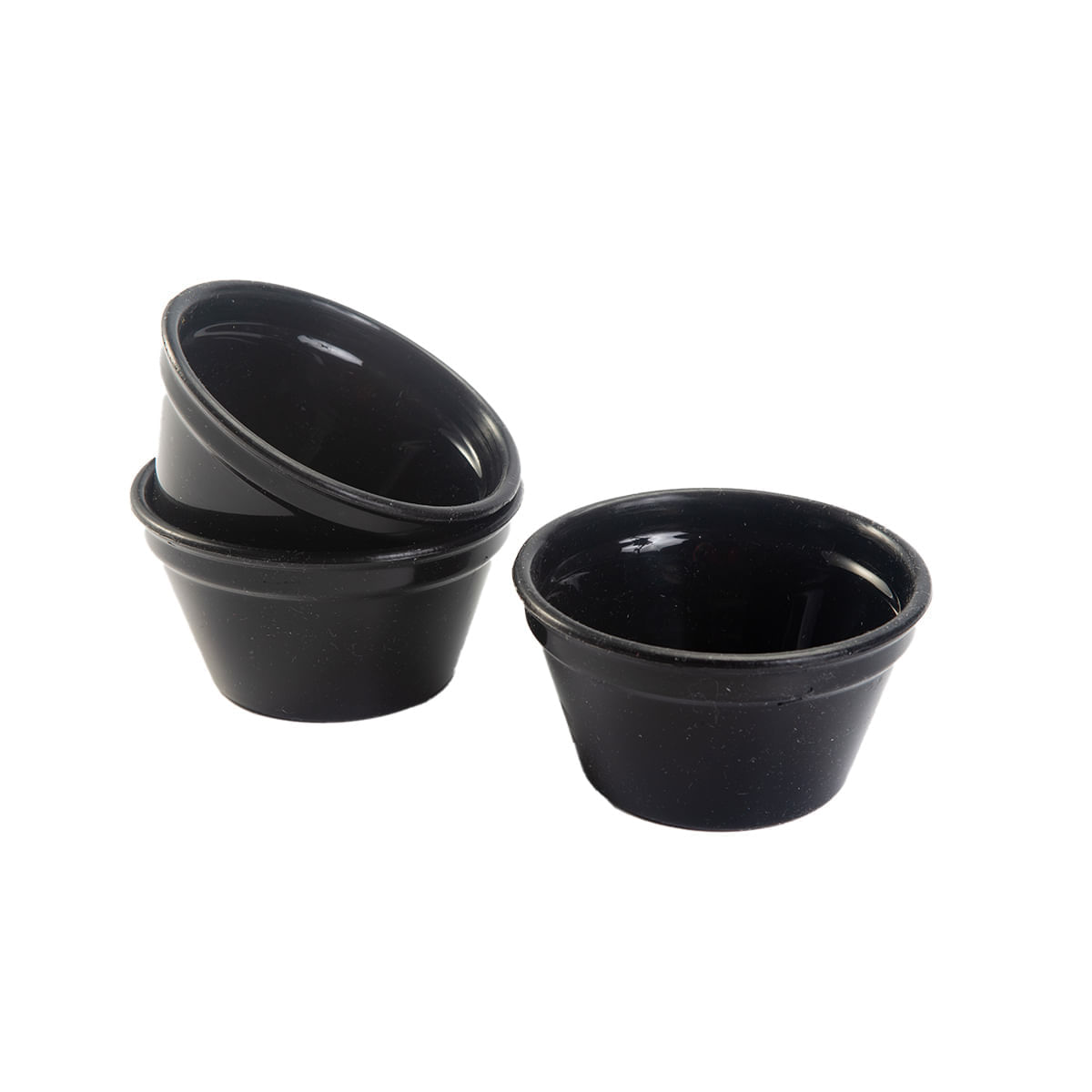 Conjunto 3 Ramequins de Silicone Cheff 90ml Preto em Silicone