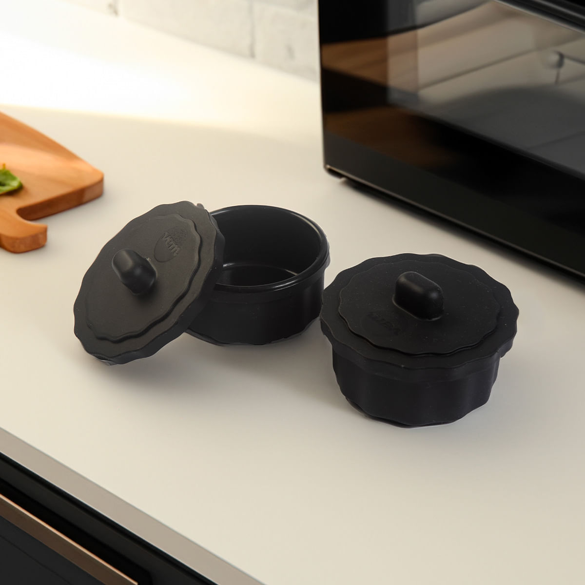 Ramequim Gourmet Bliss com Tampa 150ml Preto em Silicone - Imagem 2