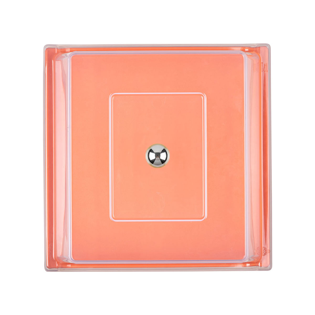 Bandeja Servir Quadrada Com Tampa 30x30 Laranja em Polipropileno - Imagem 3