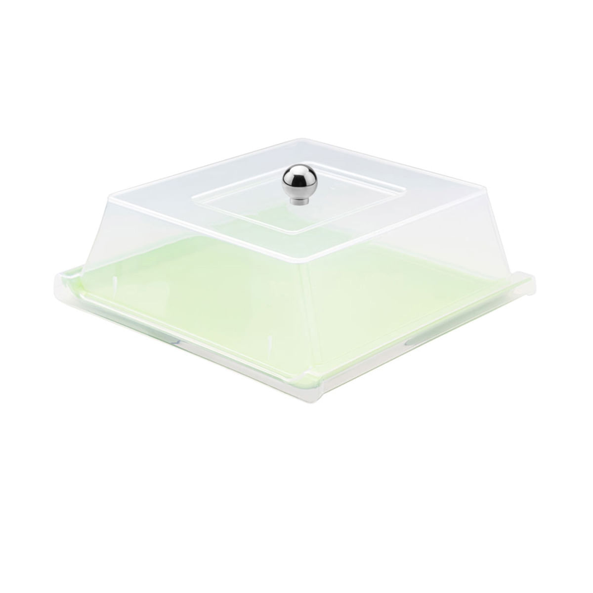 Bandeja Servir Quadrada Com Tampa 30x30 Verde em Polipropileno