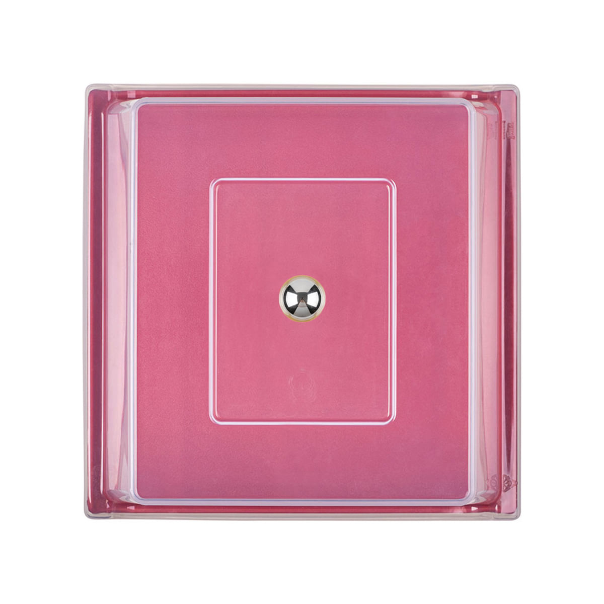 Bandeja Servir Quadrada Com Tampa 30x30 Vermelha em Polipropileno - Imagem 3