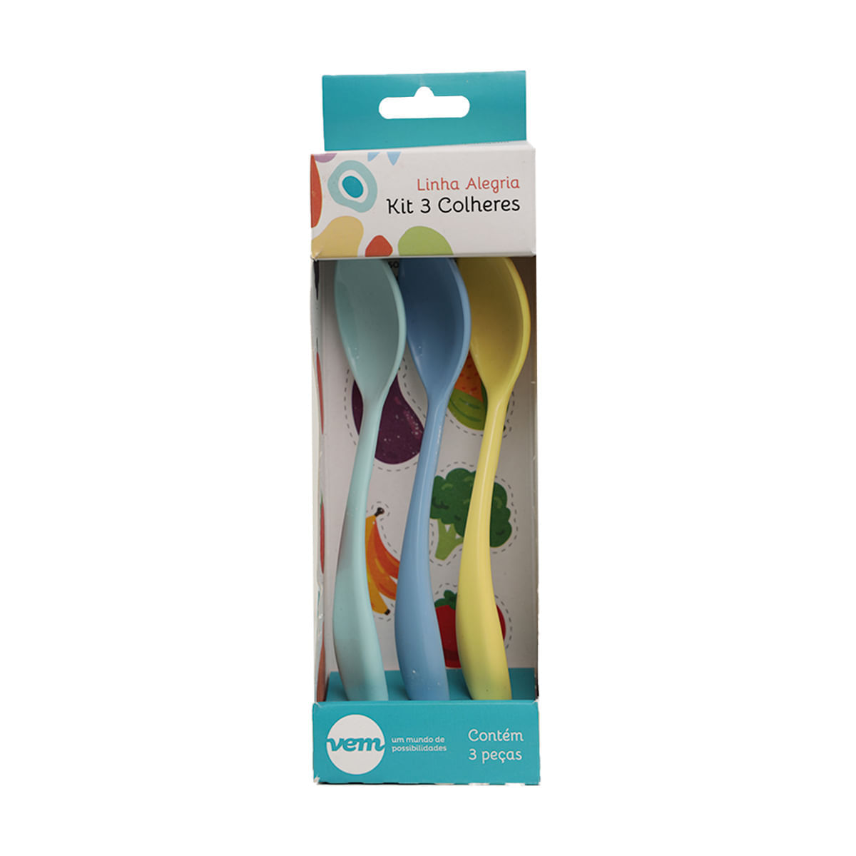 Kit Colher Dolce Infantil Colorido em Polipropileno
