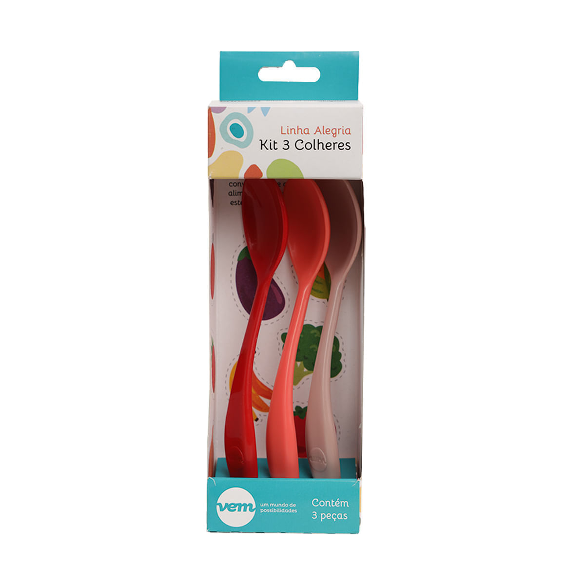Kit Colher Dolce Infantil Colorido em Polipropileno