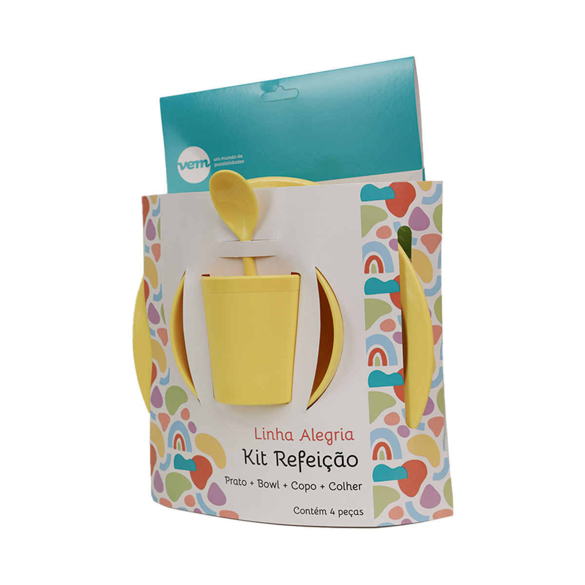 Kit Refeição Infantil Linha Alegria Amarelo em Polipropileno