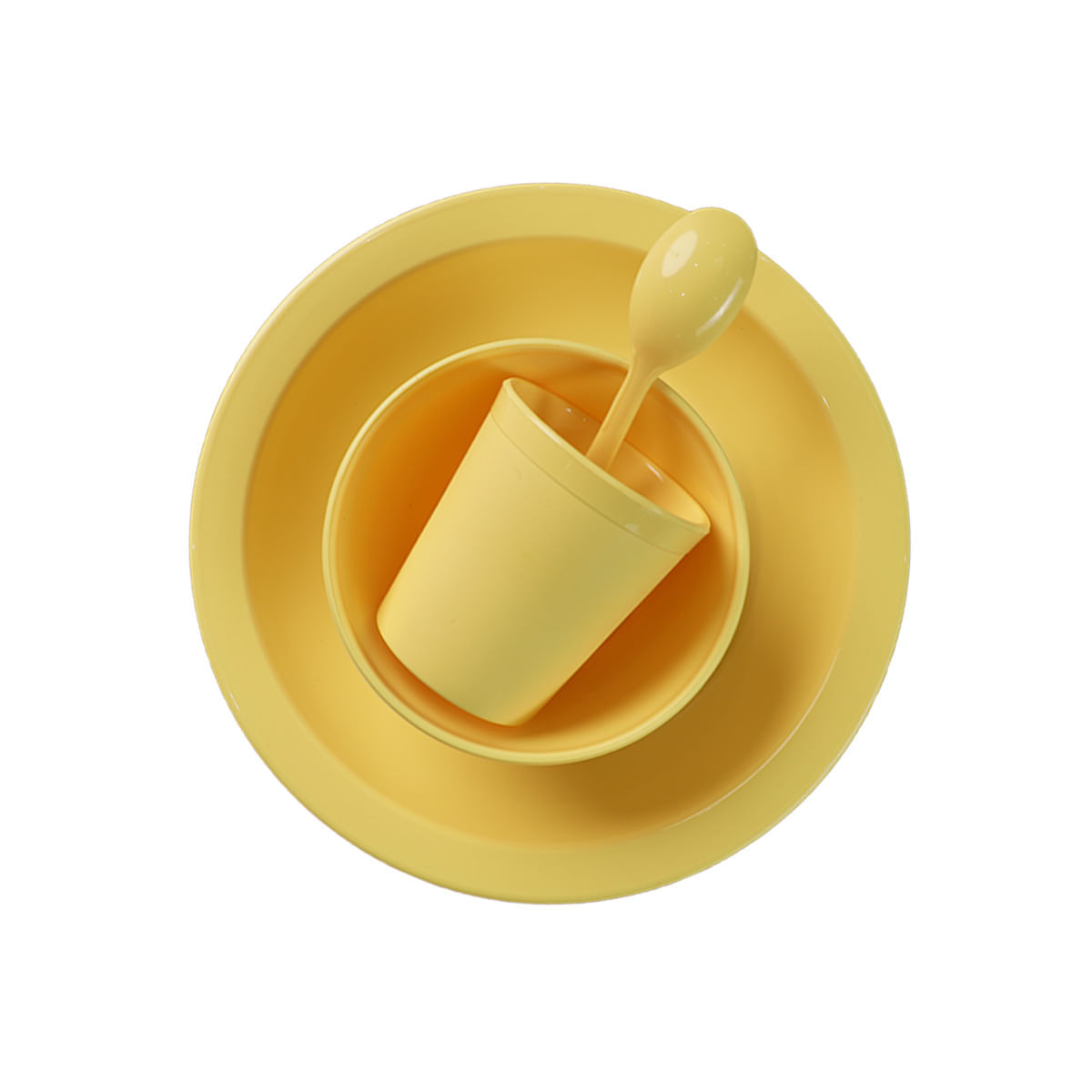 Kit Refeição Infantil Linha Alegria Amarelo em Polipropileno - Imagem 3