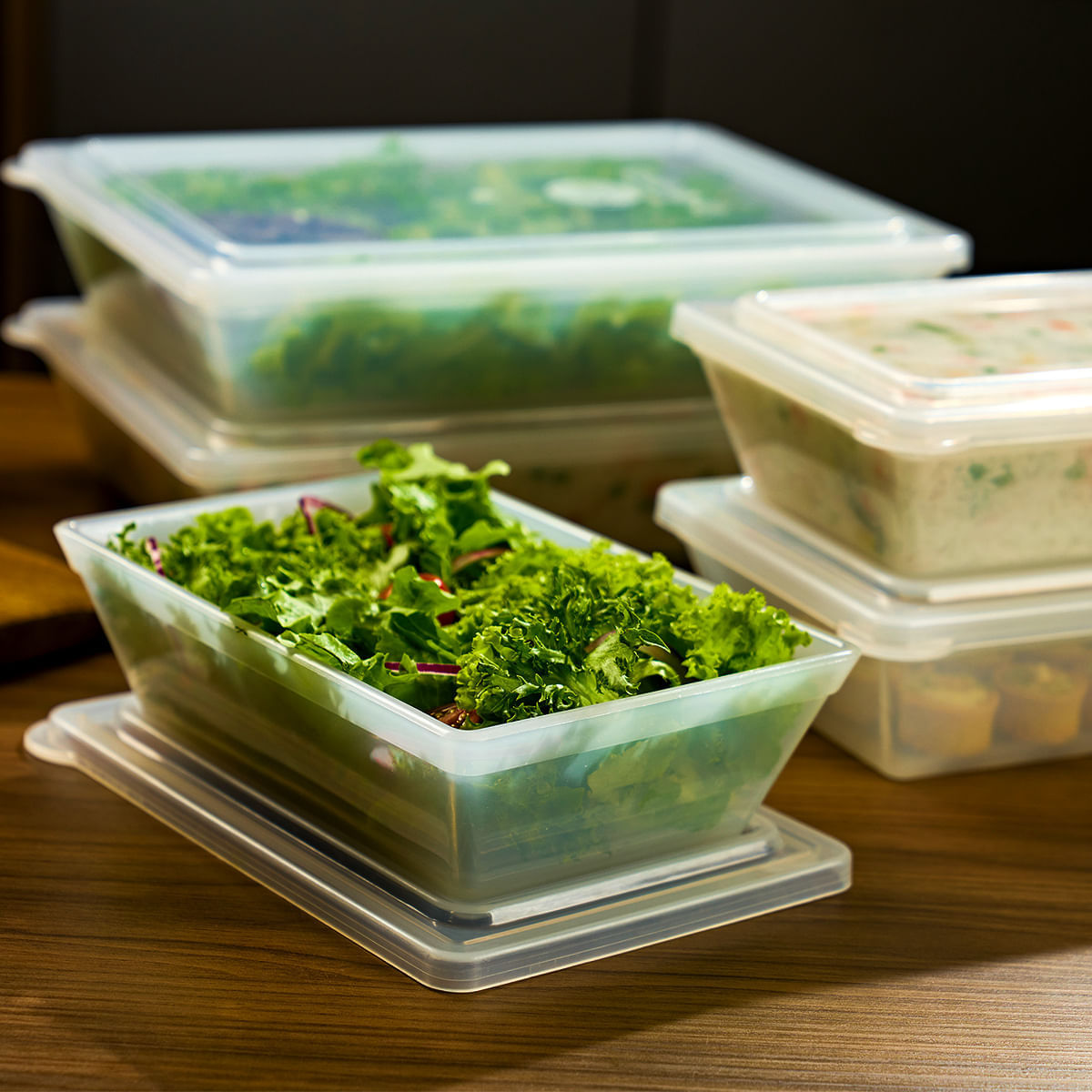 Pote Stillo Retangular com Tampa 2L Natural em Polipropileno - Imagem 2