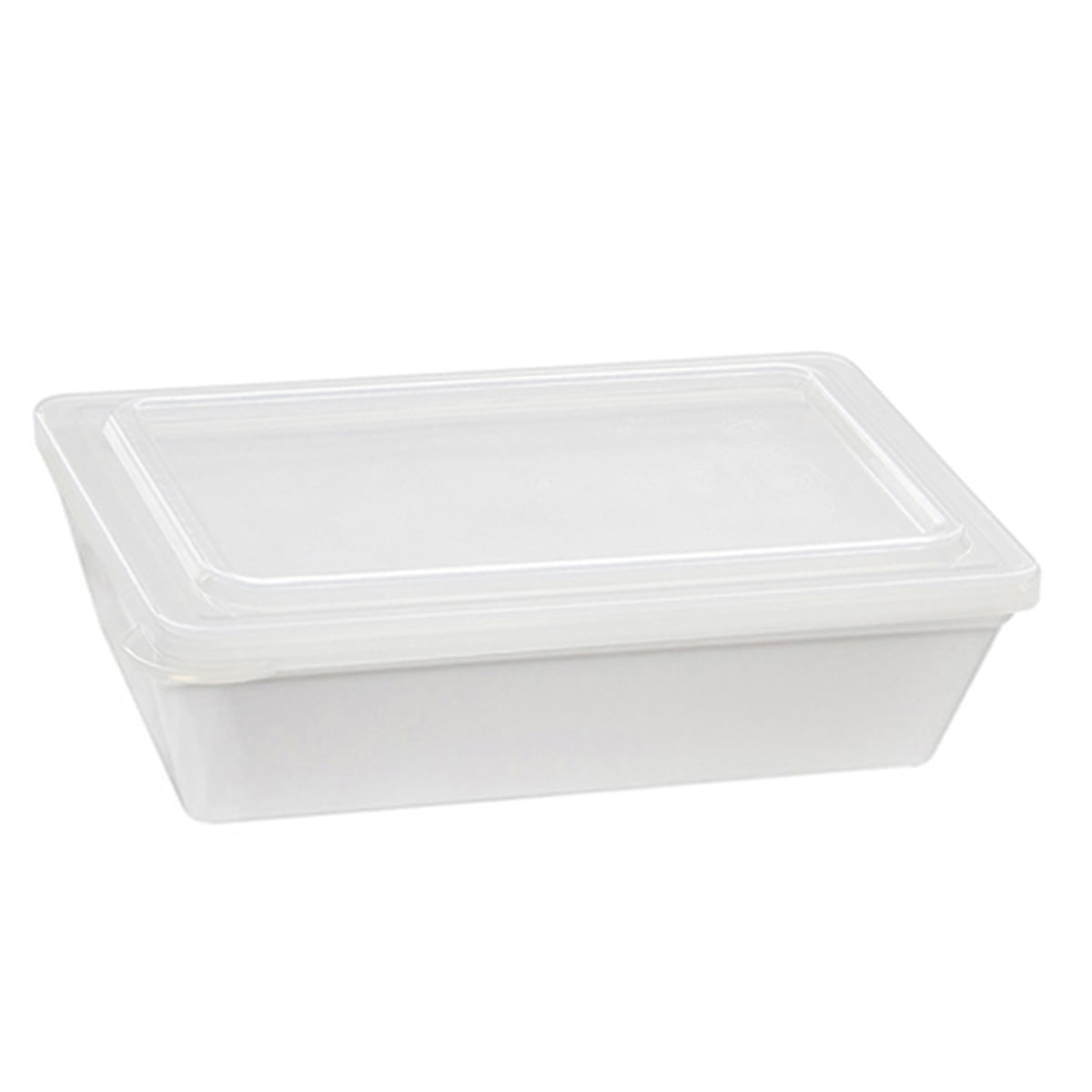 Travessa Stillo Retangular Com Tampa 2L Branca em Polipropileno