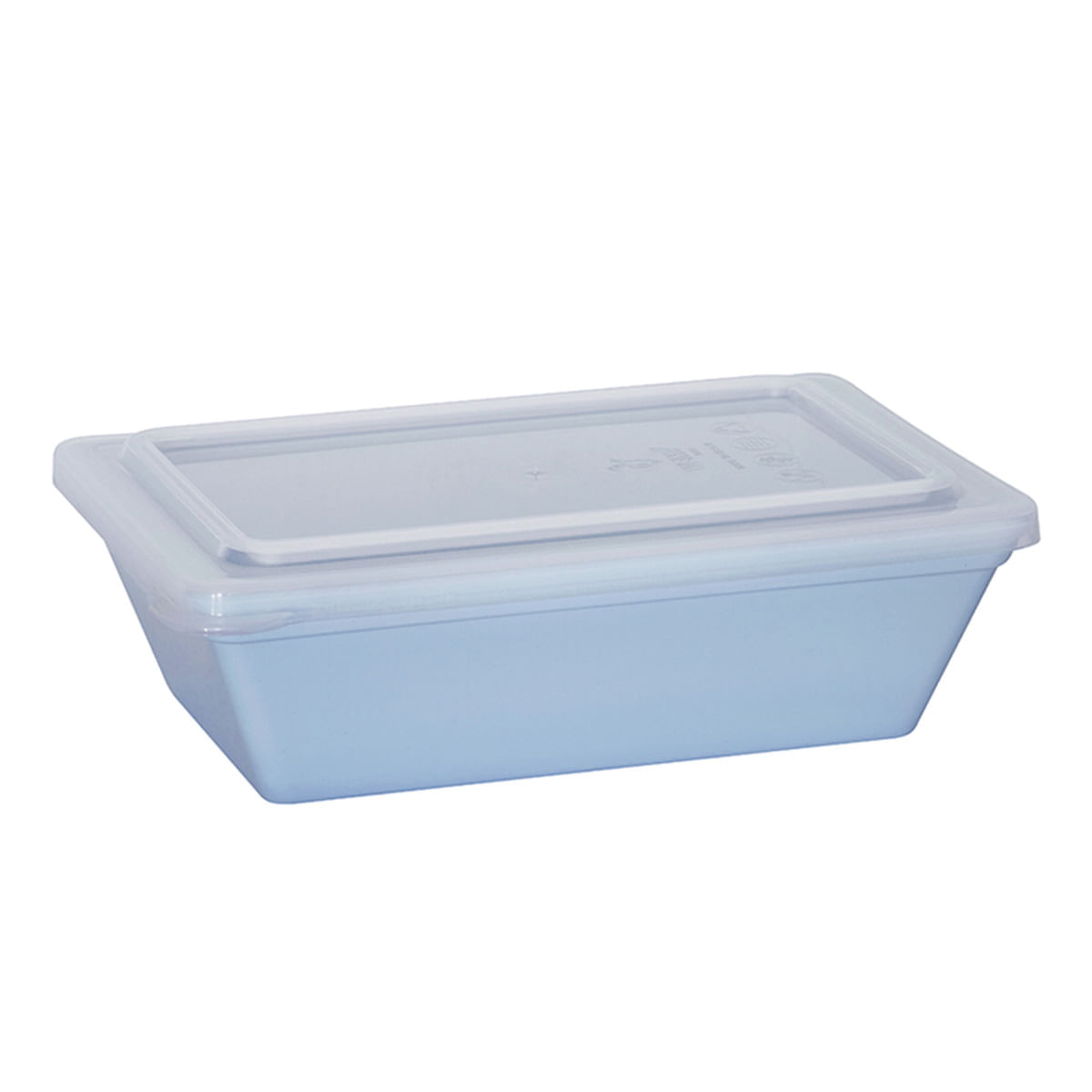 Travessa Stillo Retangular Com Tampa 2L Azul em Polipropileno