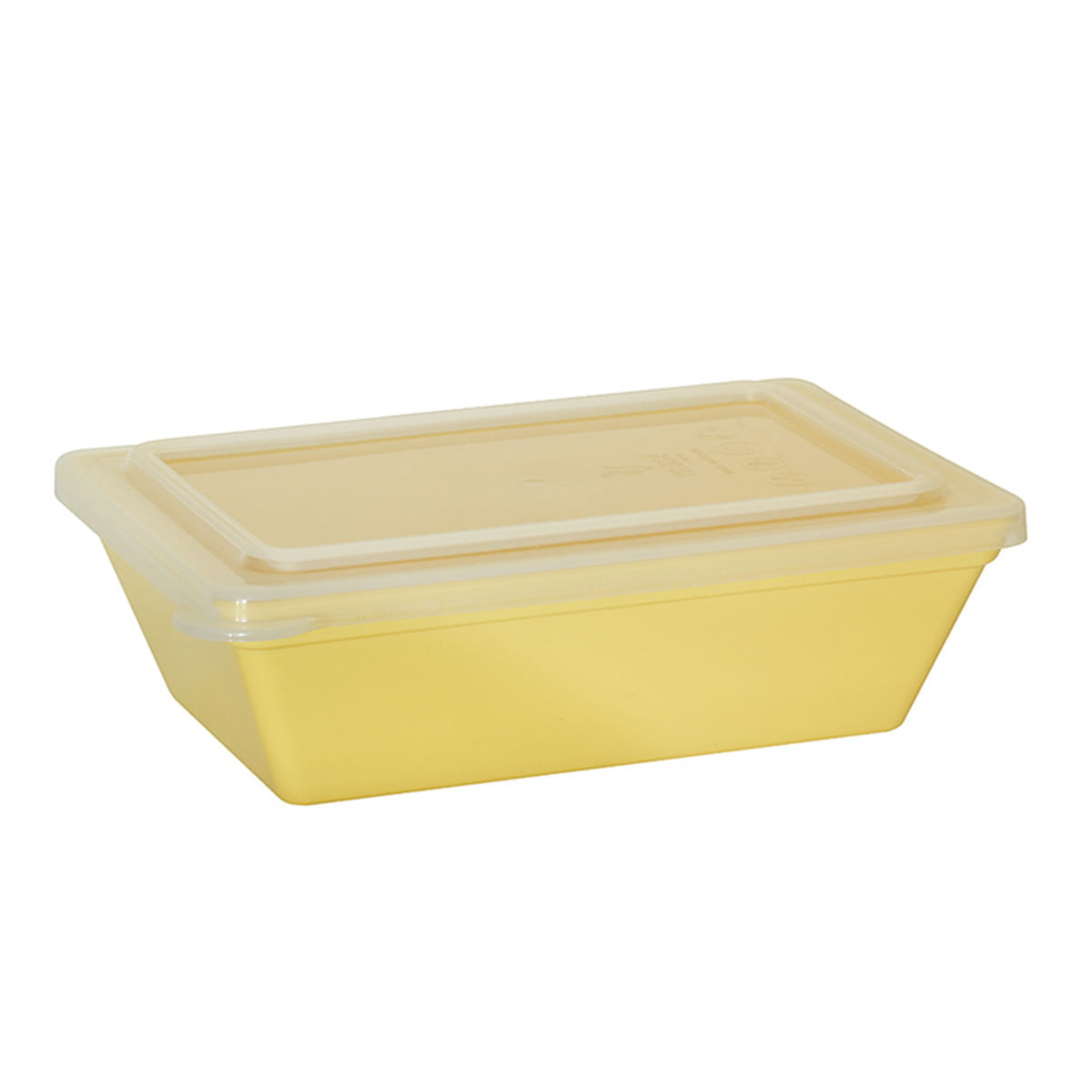 Travessa Stillo Retangular Com Tampa 2L Amarela em Polipropileno