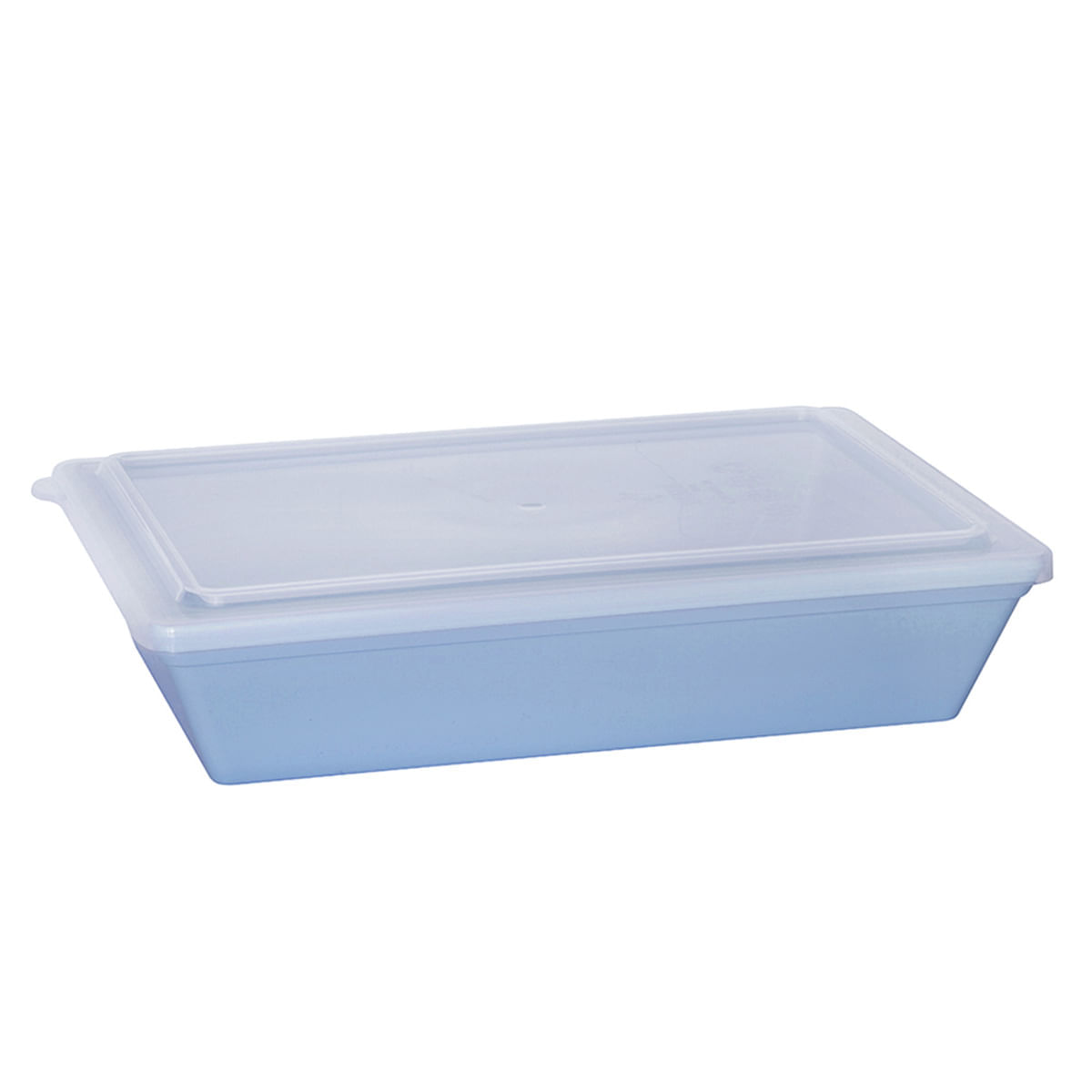 Travessa Stillo Retangular Com Tampa 5L Azul em Polipropileno
