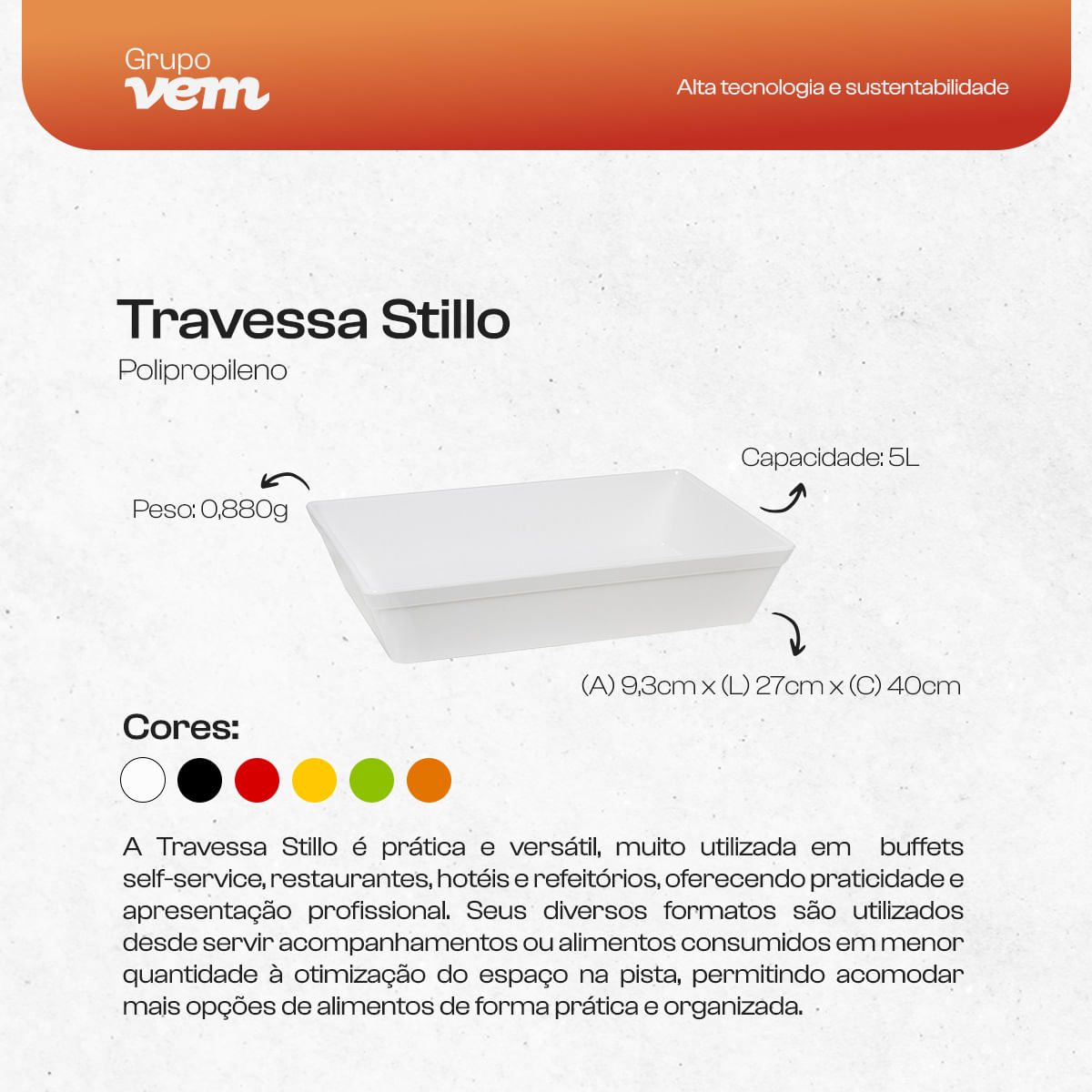 Travessa Stillo Retangular Com Tampa 5L Verde em Polipropileno - Imagem 4