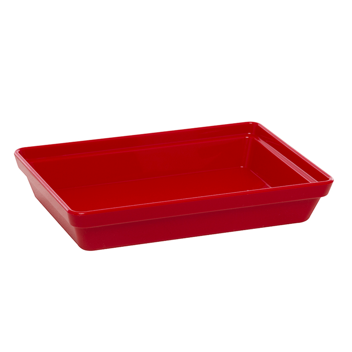 Travessa Stillo Rasa Retangular 1,85L Vermelha em Polipropileno