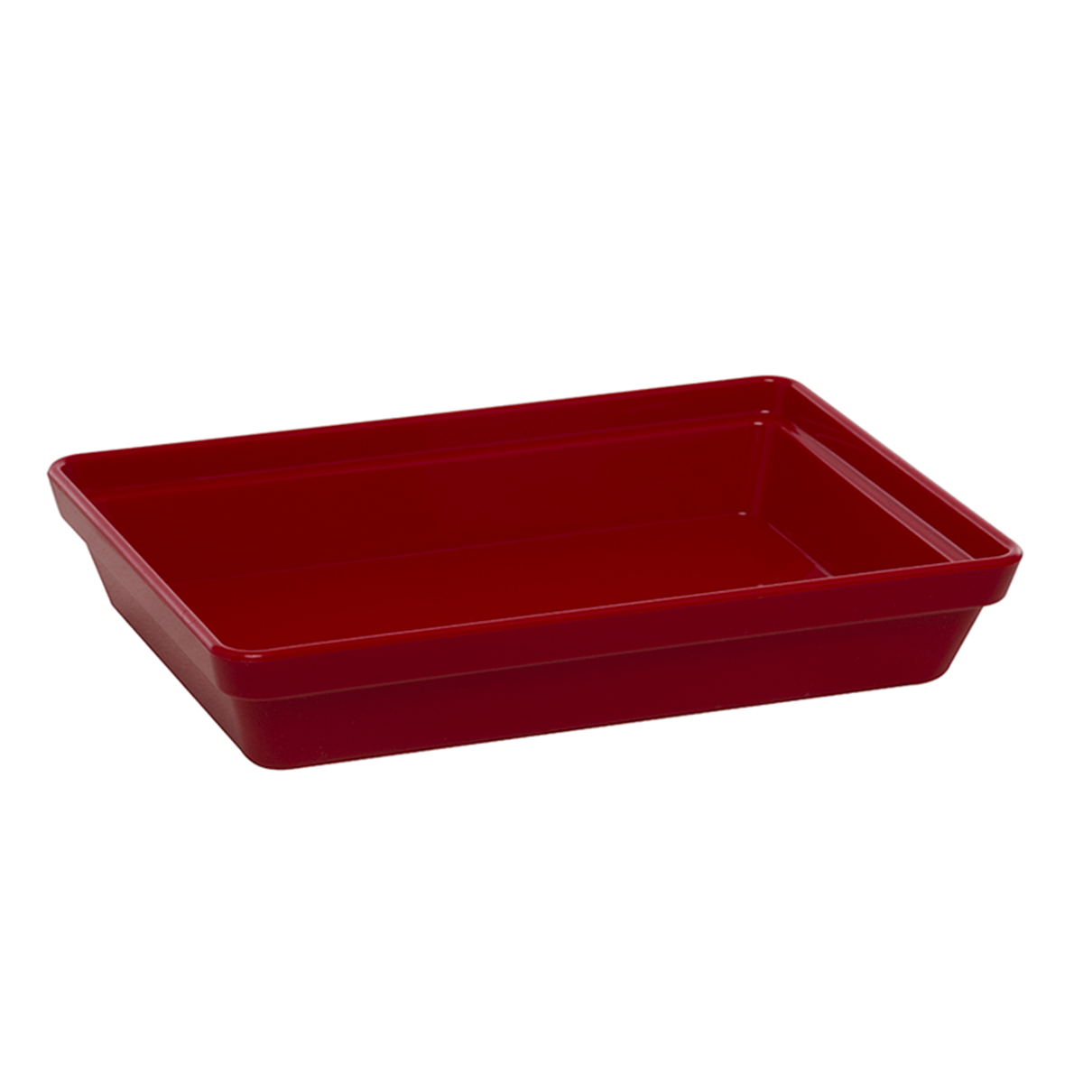 Travessa Stillo Rasa Retangular 1,85L Vermelha em Policarbonato