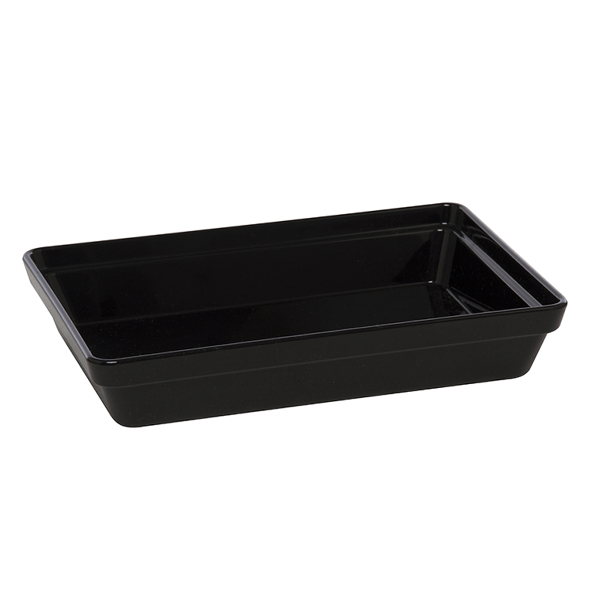 Travessa Stillo Rasa Retangular 1,85L Preta em Policarbonato