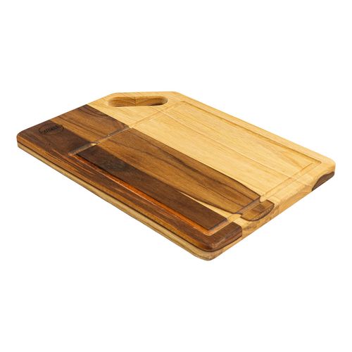 Tábua com Alça Vazada 38x27cm em Madeira Teca - Linha Wooden Glow VEM