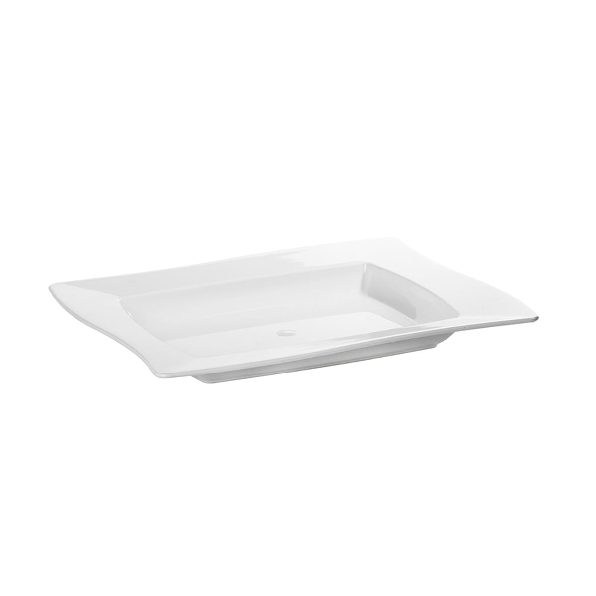 Saladeira Moove Rasa Retangular 1L Branca em Policarbonato