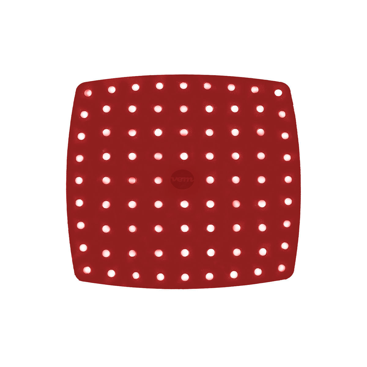 Tapete para Air Fryer Perfurado Quadrado 19cm Vermelho em Silicone