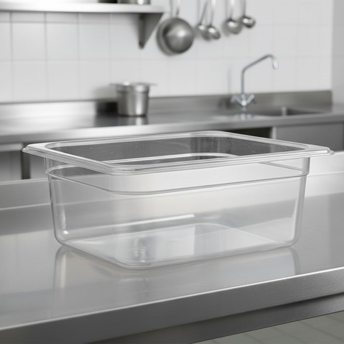 Cuba Gastronorm 1/4 100mm Natural em Policarbonato - Imagem 2