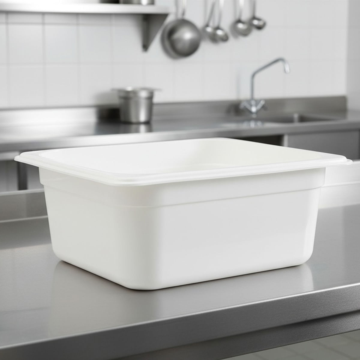 Cuba Gastronorm 1/4 100mm Branca em Polipropileno - Imagem 2